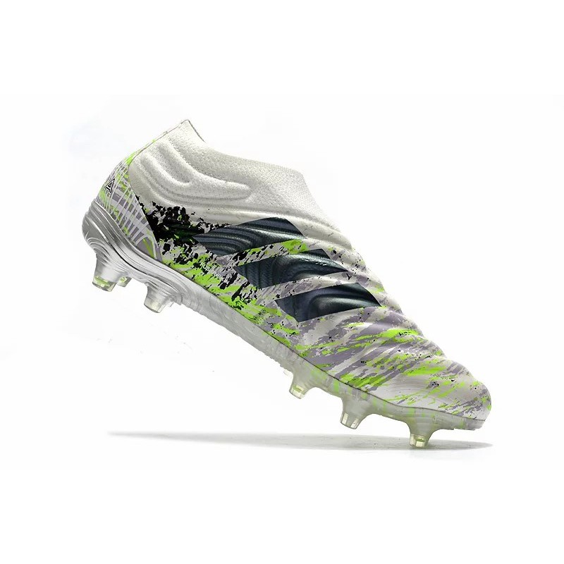 Botas de Fútbol Adidas Copa 20+ FG Blanco&Plateado&Verde Fluorescente (#39~#45)