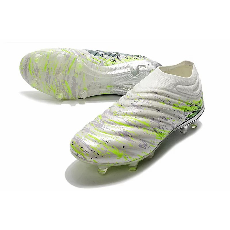 Botas de Fútbol Adidas Copa 20+ FG Blanco&Plateado&Verde Fluorescente (#39~#45)