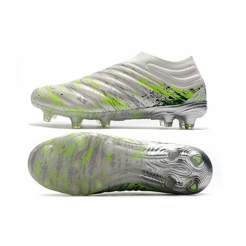 Botas de Fútbol Adidas Copa 20+ FG Blanco&Plateado&Verde Fluorescente (#39~#45)