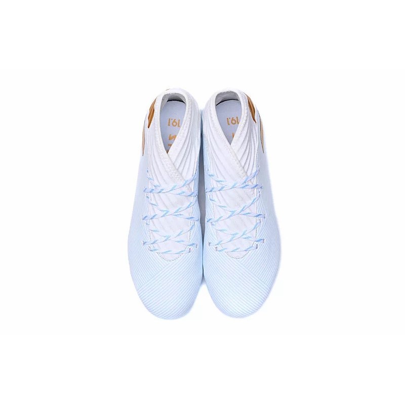 Botas de Fútbol Adidas Nemeziz 19.3 AG Unisex Blanco&Azul Claro (#36~#45)