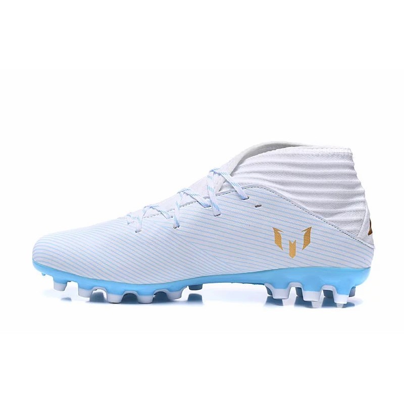 Botas de Fútbol Adidas Nemeziz 19.3 AG Unisex Blanco&Azul Claro (#36~#45)