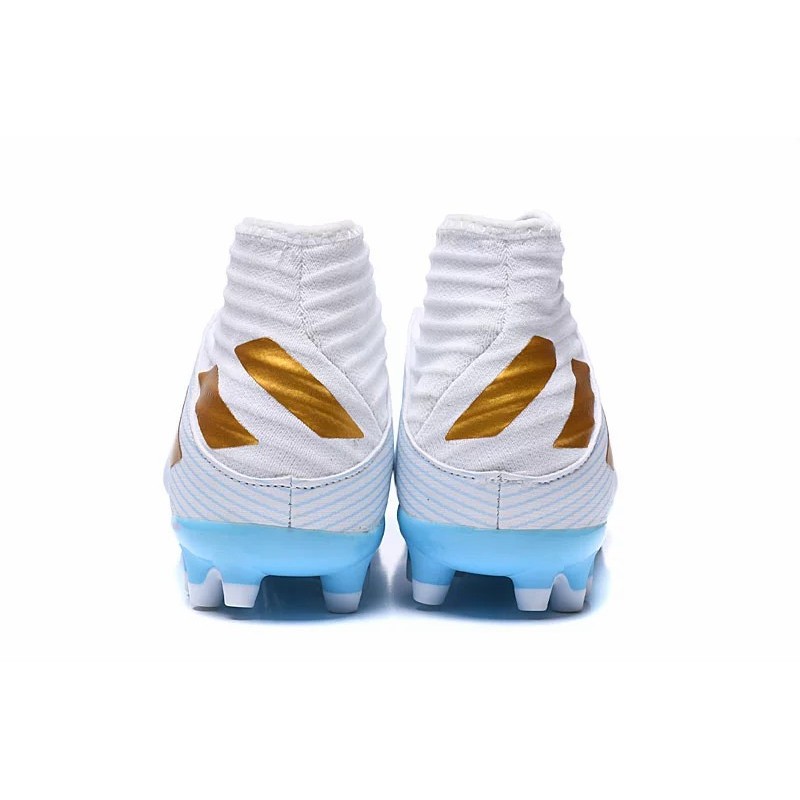 Botas de Fútbol Adidas Nemeziz 19.3 AG Unisex Blanco&Azul Claro (#36~#45)