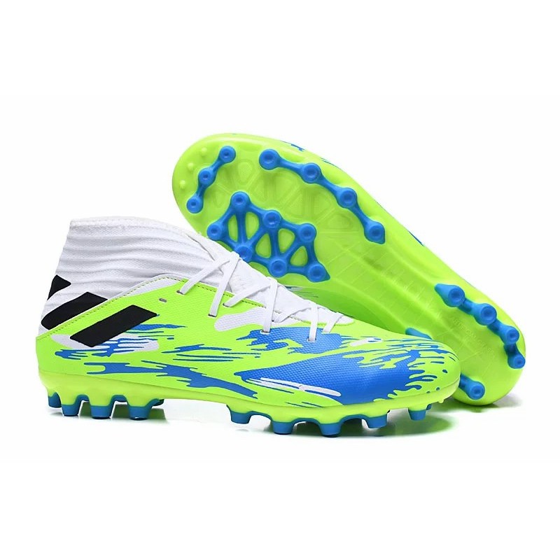 Botas de Fútbol Adidas Nemeziz 19.3 AG Unisex Blanco&Verde Fluorescente (#36~#45)