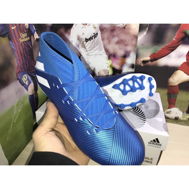 Botas de Fútbol Adidas Nemeziz 19.3 AG Unisex Azul (#36~#45)