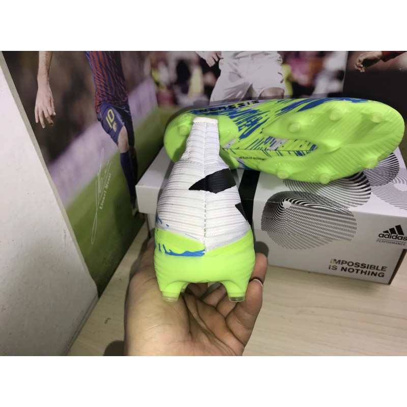 Botas de Fútbol Adidas Nemeziz 19+ Uniforia Pack FG Azul Marino  /  Blanco&Verde Fluorescente  /  Blanco&Rosado  /  Púrpura  /  Rojo  /  Negro  /  Azul  /  Gris&Plateado  /  Azul Marino&Rojo (#39~#45)