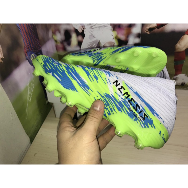 Botas de Fútbol Adidas Nemeziz 19+ Uniforia Pack FG Azul Marino  /  Blanco&Verde Fluorescente  /  Blanco&Rosado  /  Púrpura  /  Rojo  /  Negro  /  Azul  /  Gris&Plateado  /  Azul Marino&Rojo (#39~#45)