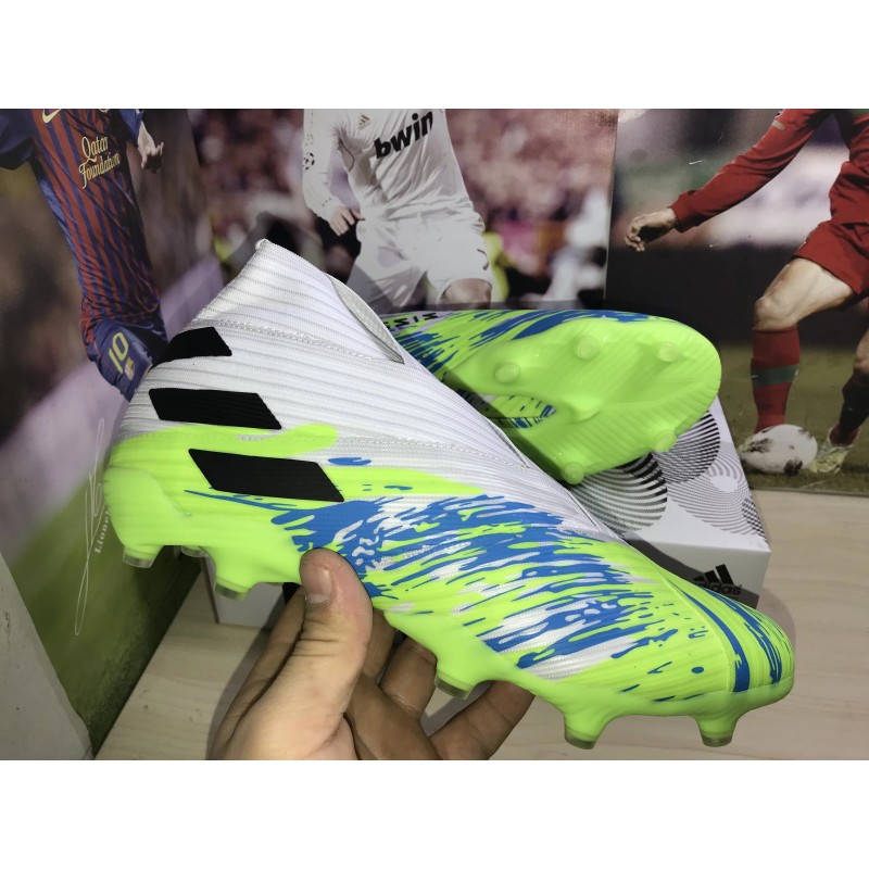 Botas de Fútbol Adidas Nemeziz 19+ Uniforia Pack FG Azul Marino  /  Blanco&Verde Fluorescente  /  Blanco&Rosado  /  Púrpura  /  Rojo  /  Negro  /  Azul  /  Gris&Plateado  /  Azul Marino&Rojo (#39~#45)