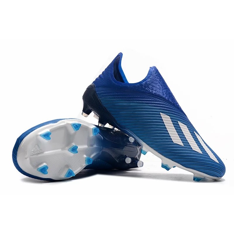 Botas de Fútbol Adidas X 19+ FG Plateado / Azul (#39~#45)