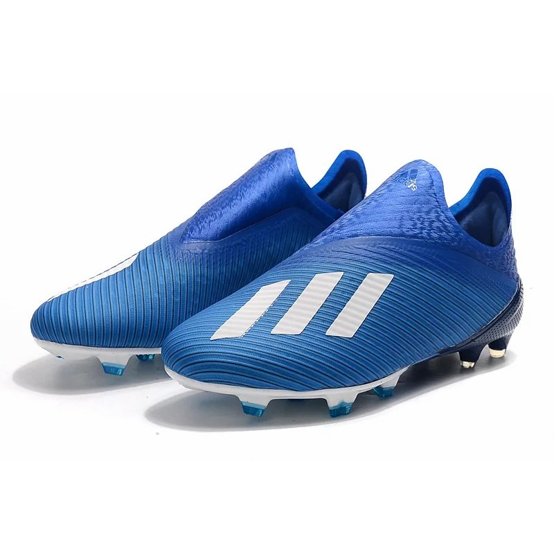 Botas de Fútbol Adidas X 19+ FG Plateado / Azul (#39~#45)