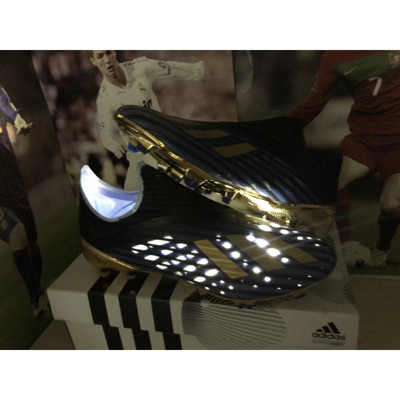 Botas de Fútbol Adidas X 19+ FG Negro&Azul (#39~#45)
