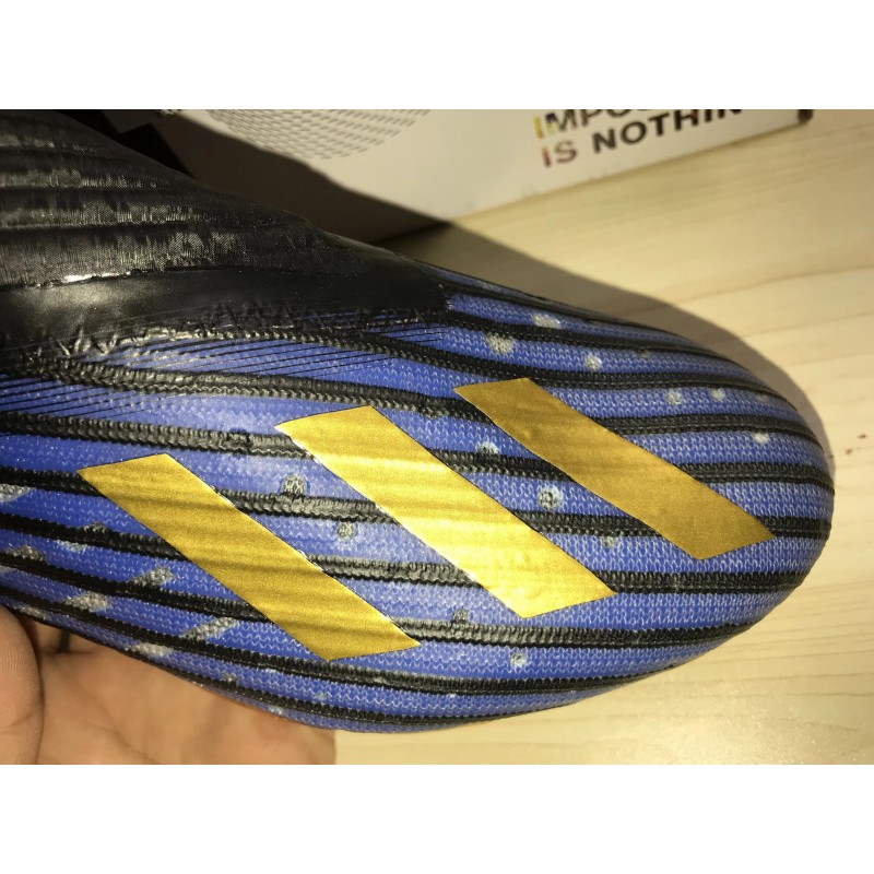 Botas de Fútbol Adidas X 19+ FG Negro&Azul (#39~#45)