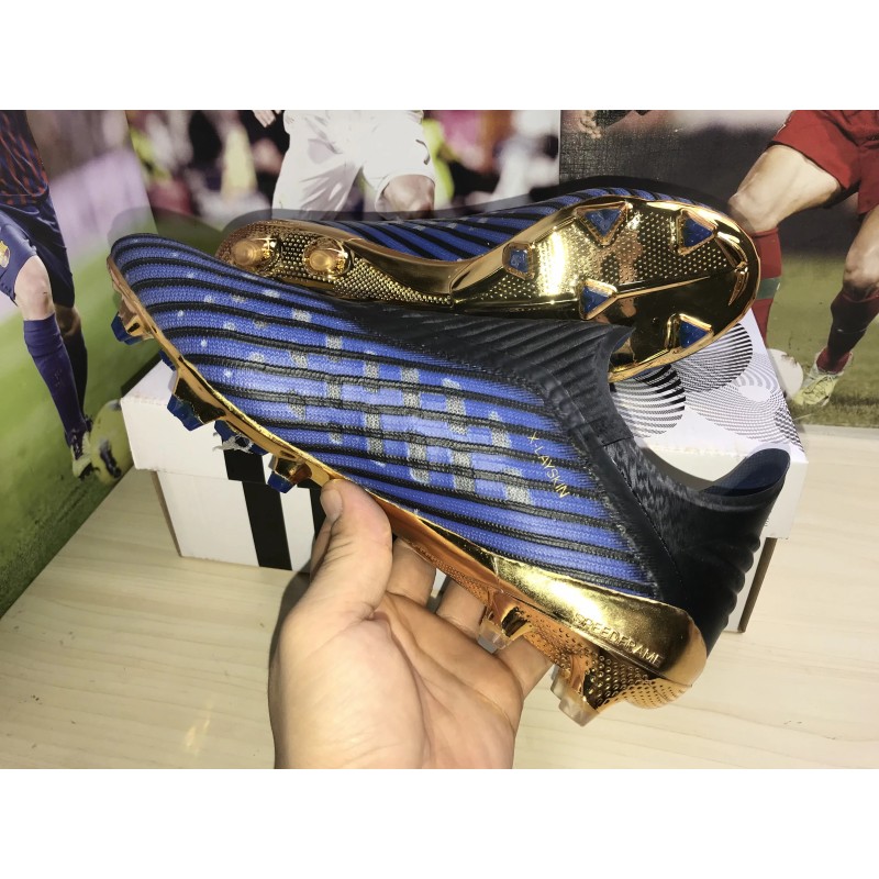 Botas de Fútbol Adidas X 19+ FG Negro&Azul (#39~#45)
