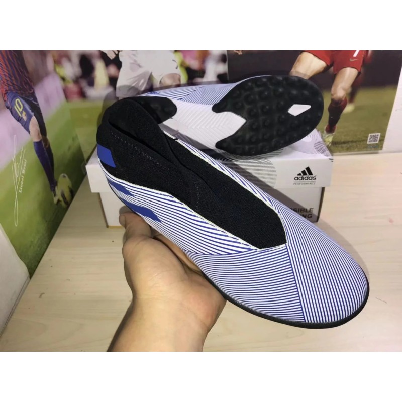 Botas de Fútbol Adidas Nemeziz 19.3 Laceless TF Azul / Rojo / Blanco / Verde Fluorescente / Púrpura / Azul Marino (#39~#45)