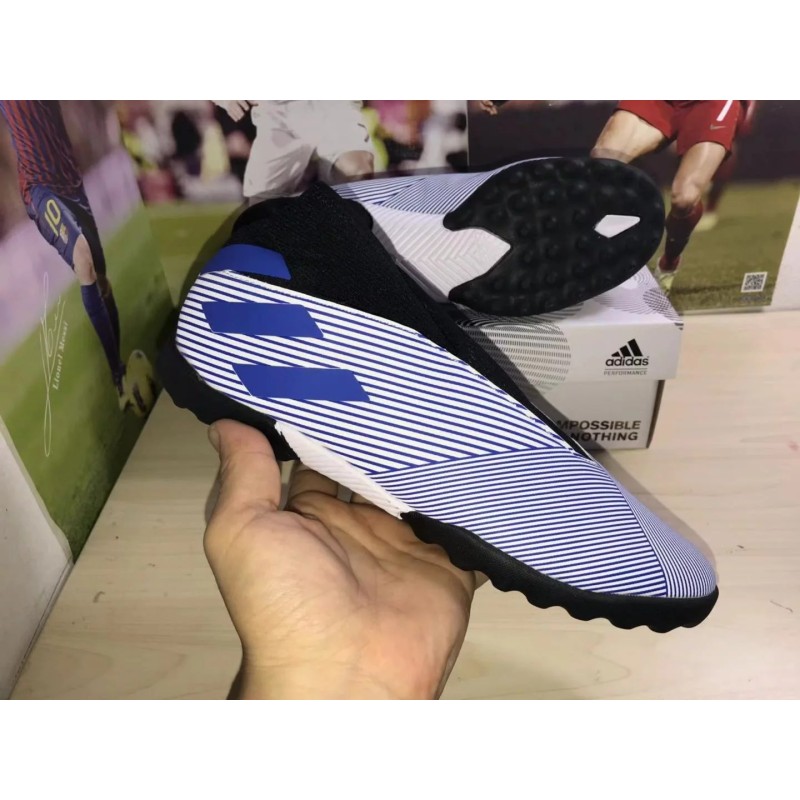 Botas de Fútbol Adidas Nemeziz 19.3 Laceless TF Azul / Rojo / Blanco / Verde Fluorescente / Púrpura / Azul Marino (#39~#45)