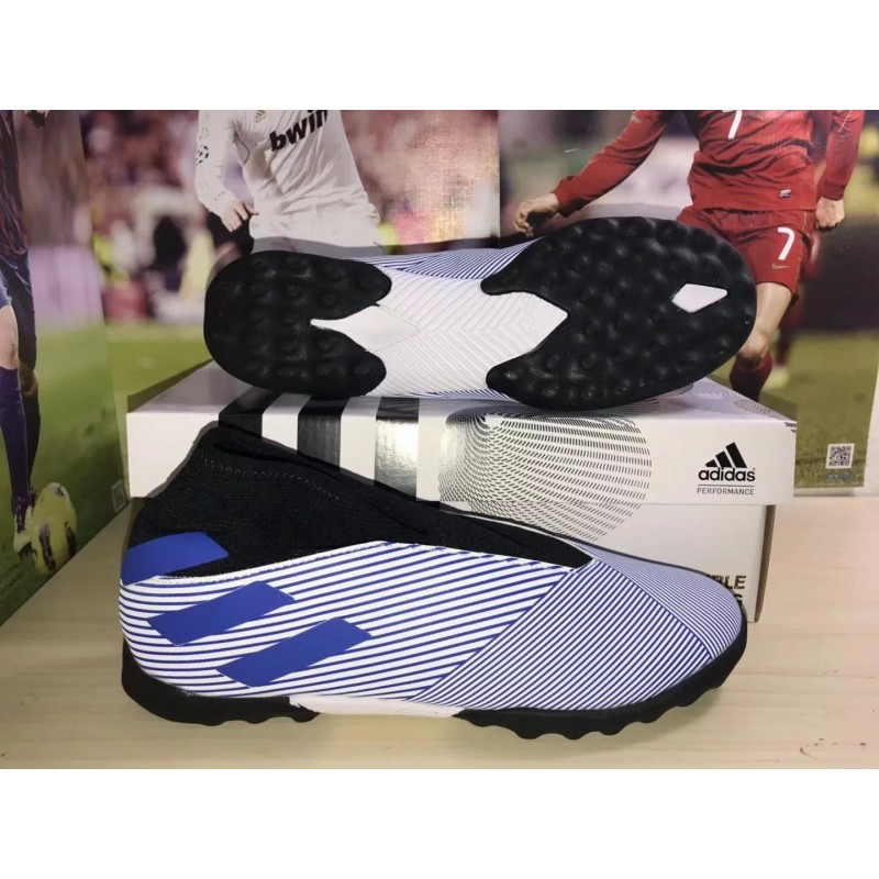 Botas de Fútbol Adidas Nemeziz 19.3 Laceless TF Azul / Rojo / Blanco / Verde Fluorescente / Púrpura / Azul Marino (#39~#45)