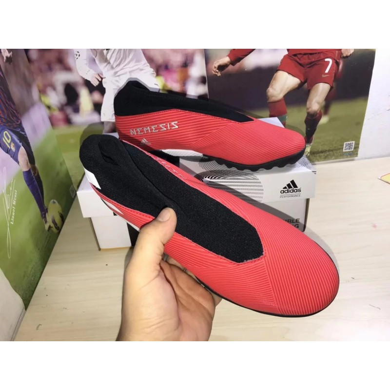 Botas de Fútbol Adidas Nemeziz 19.3 Laceless TF Azul / Rojo / Blanco / Verde Fluorescente / Púrpura / Azul Marino (#39~#45)