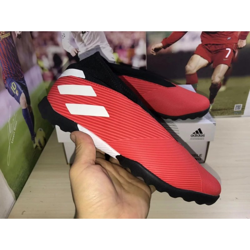 Botas de Fútbol Adidas Nemeziz 19.3 Laceless TF Azul / Rojo / Blanco / Verde Fluorescente / Púrpura / Azul Marino (#39~#45)