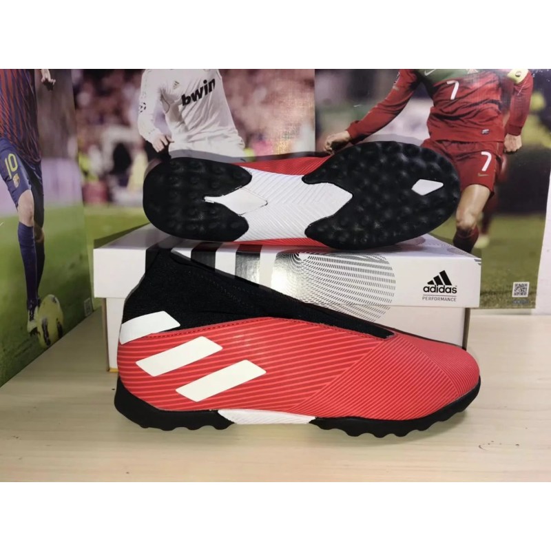 Botas de Fútbol Adidas Nemeziz 19.3 Laceless TF Azul / Rojo / Blanco / Verde Fluorescente / Púrpura / Azul Marino (#39~#45)