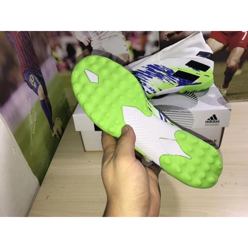 Botas de Fútbol Adidas Nemeziz 19.3 Laceless TF Azul / Rojo / Blanco / Verde Fluorescente / Púrpura / Azul Marino (#39~#45)