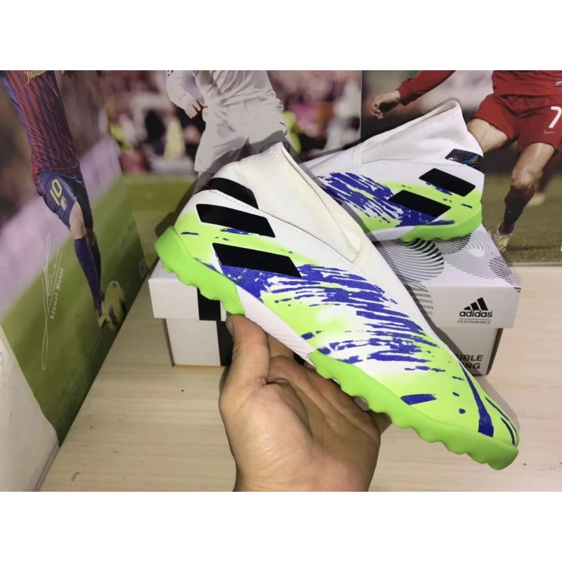 Botas de Fútbol Adidas Nemeziz 19.3 Laceless TF Azul / Rojo / Blanco / Verde Fluorescente / Púrpura / Azul Marino (#39~#45)