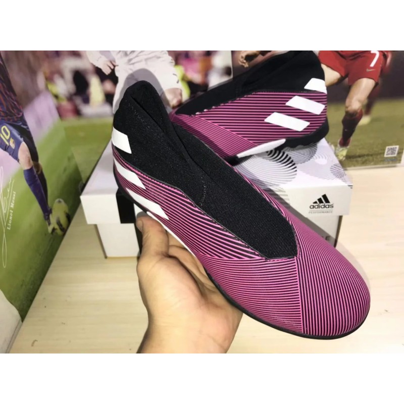 Botas de Fútbol Adidas Nemeziz 19.3 Laceless TF Azul / Rojo / Blanco / Verde Fluorescente / Púrpura / Azul Marino (#39~#45)