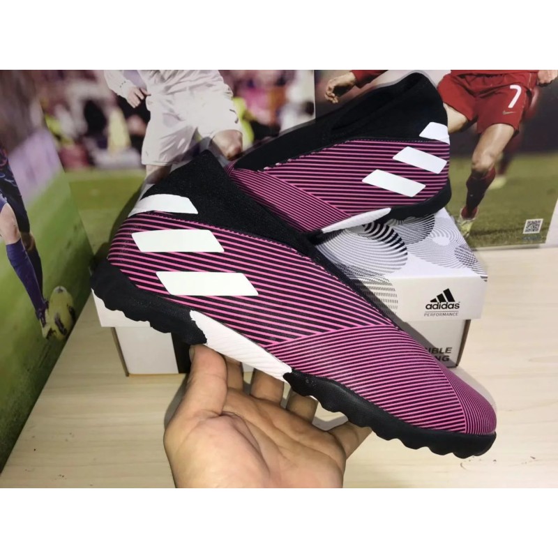 Botas de Fútbol Adidas Nemeziz 19.3 Laceless TF Azul / Rojo / Blanco / Verde Fluorescente / Púrpura / Azul Marino (#39~#45)