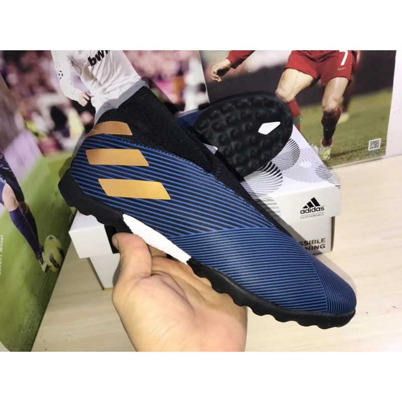 Botas de Fútbol Adidas Nemeziz 19.3 Laceless TF Azul / Rojo / Blanco / Verde Fluorescente / Púrpura / Azul Marino (#39~#45)