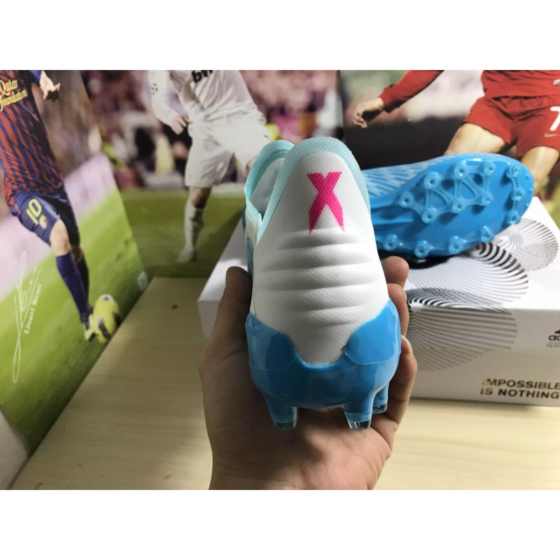 Botas de Fútbol Adidas X 19.1 AG Azul&Blanco (#38~#45)