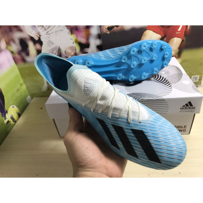 Botas de Fútbol Adidas X 19.1 AG Azul&Blanco (#38~#45)
