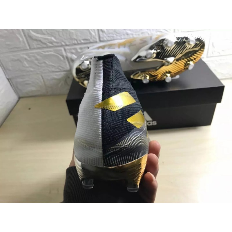 Botas de Fútbol Adidas Nemeziz FG Hombre Blanco&Dorado (#38~#45)