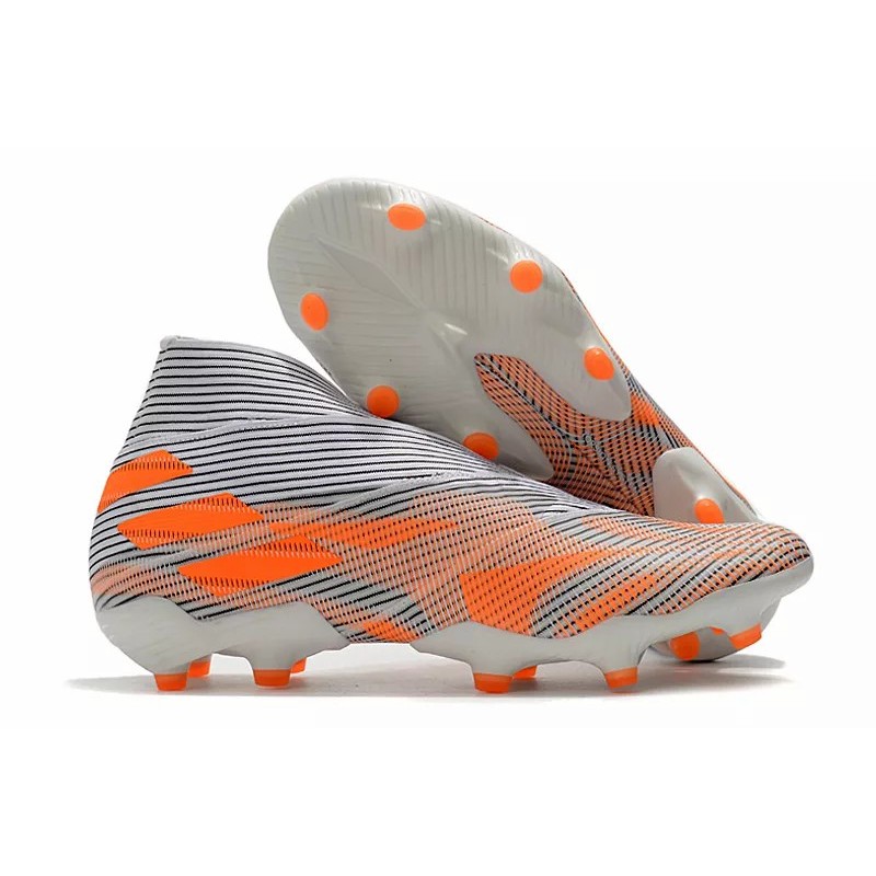 Botas de Fútbol Adidas Nemeziz 19 Hombre Blanco&Naranja (#38~#45)
