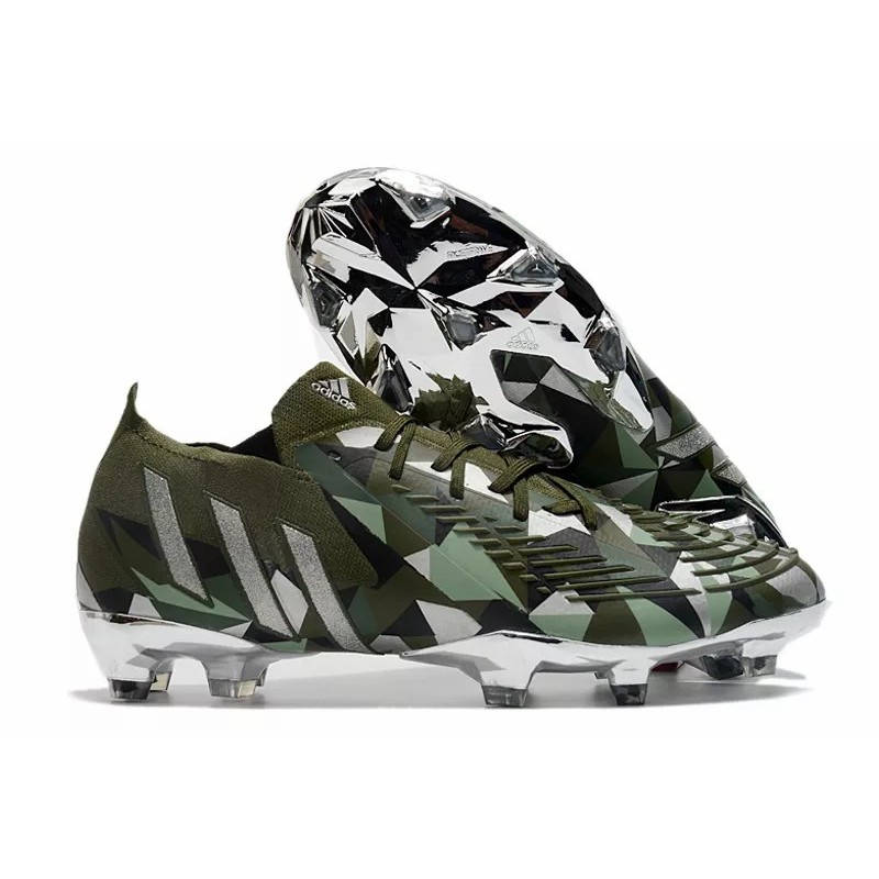 Botas de Fútbol Adidas Predator Edge.1 Bajo FG Unisex Verde Camuflaje (#36~#45)