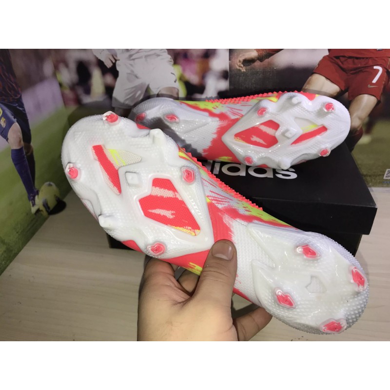 Botas de Fútbol Adidas Predator Mutator 20.1 FG Hombre Blanco&Amarillo&Rojo (#38~#45)