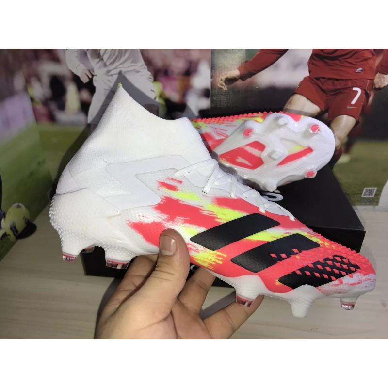 Botas de Fútbol Adidas Predator Mutator 20.1 FG Hombre Blanco&Amarillo&Rojo (#38~#45)