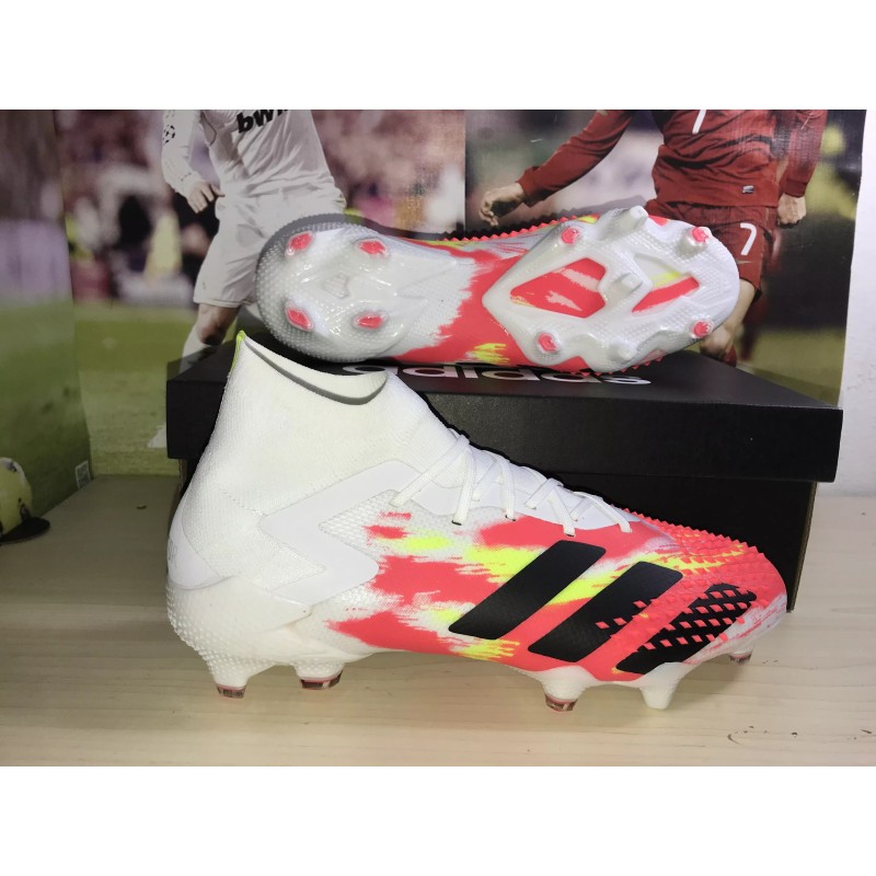 Botas de Fútbol Adidas Predator Mutator 20.1 FG Hombre Blanco&Amarillo&Rojo (#38~#45)