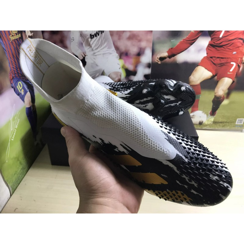 Botas de Fútbol Adidas Predator Mutator 20 FG Unisex Blanco&Negro&Dorado (#35~#45)