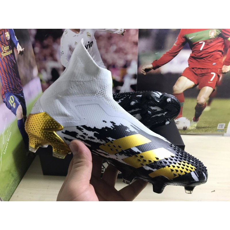 Botas de Fútbol Adidas Predator Mutator 20 FG Unisex Blanco&Negro&Dorado (#35~#45)