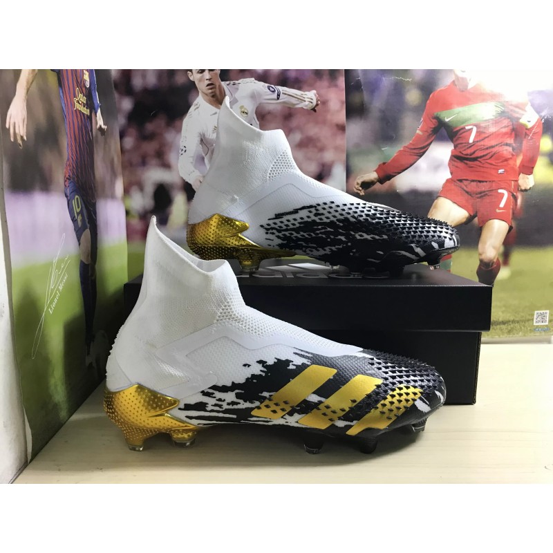 Botas de Fútbol Adidas Predator Mutator 20 FG Unisex Blanco&Negro&Dorado (#35~#45)