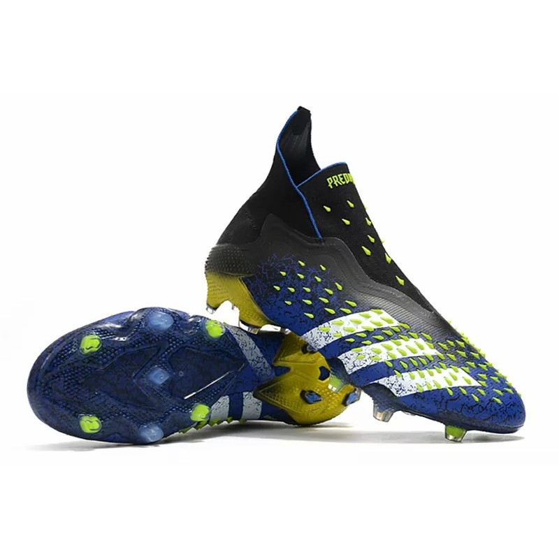 Botas de Fútbol Adidas Predator Freak FG Unisex Negro&Azul&Amarillo (#36~#45)