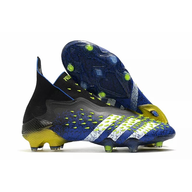 Botas de Fútbol Adidas Predator Freak FG Unisex Negro&Azul&Amarillo (#36~#45)