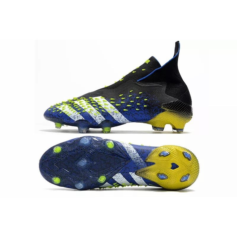 Botas de Fútbol Adidas Predator Freak FG Unisex Negro&Azul&Amarillo (#36~#45)
