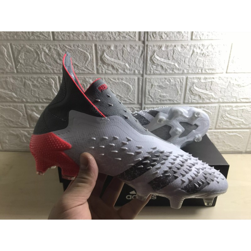 Botas de Fútbol Adidas Predator Freak FG Unisex Blanco&Gris (#36~#45)