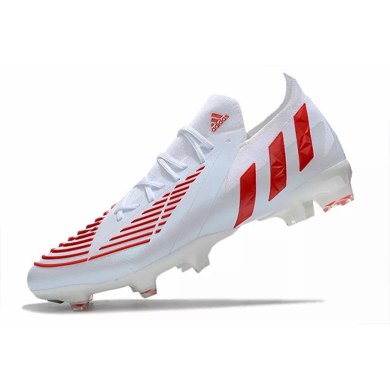 Botas de Fútbol Adidas Predator Edge Geometric.1 FG Unisex Blanco&Rojo (#36~#45)