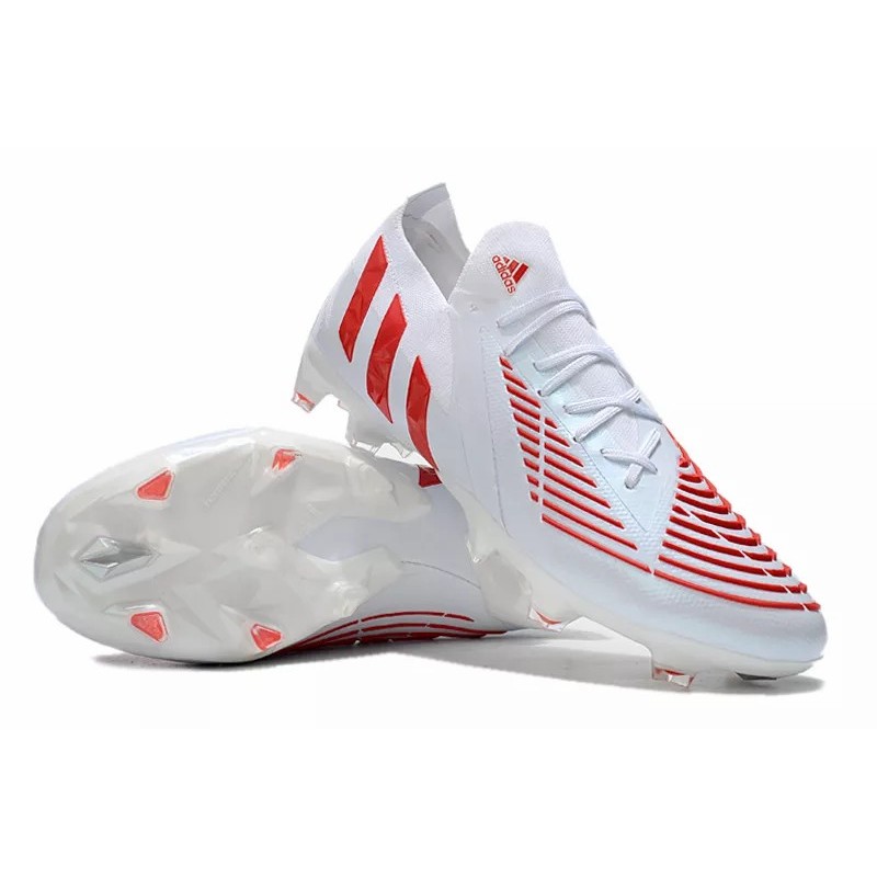 Botas de Fútbol Adidas Predator Edge Geometric.1 FG Unisex Blanco&Rojo (#36~#45)