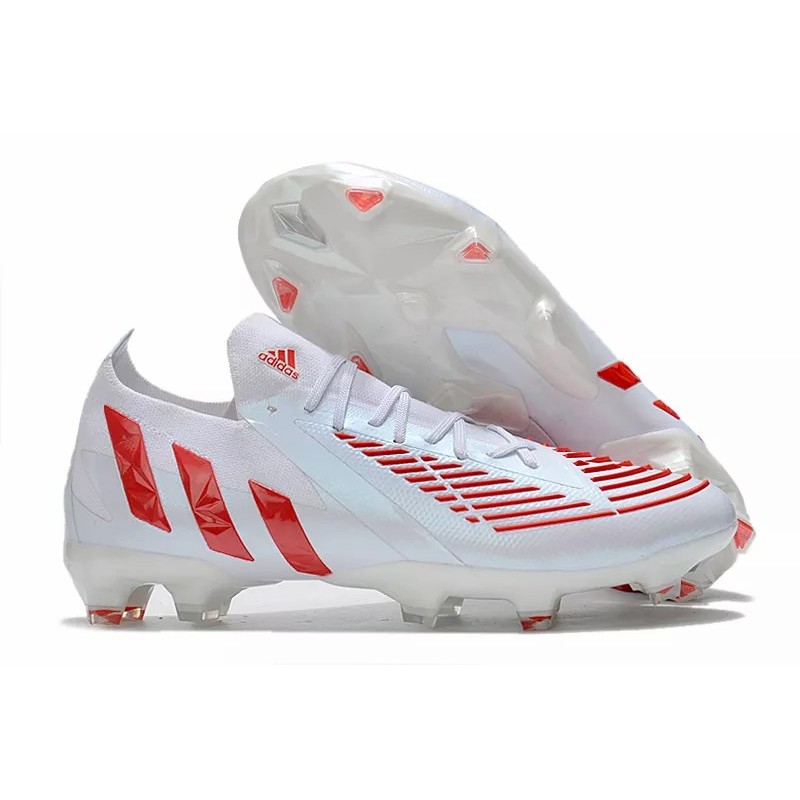 Botas de Fútbol Adidas Predator Edge Geometric.1 FG Unisex Blanco&Rojo (#36~#45)