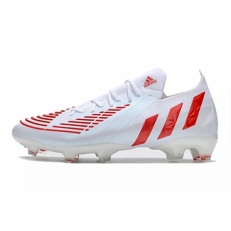 Botas de Fútbol Adidas Predator Edge Geometric.1 FG Unisex Blanco&Rojo (#36~#45)
