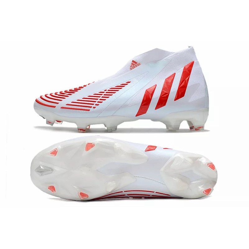 Botas de Fútbol Adidas Predator Edge Geometric FG Hombre Blanco&Rojo (#39~#45)