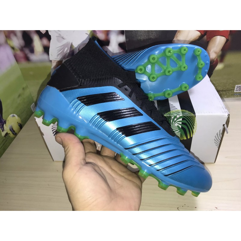 Botas de Fútbol Adidas Predator 19.1 AG Hombre Azul Claro / Negro / Blanco / Plateado / Azul / Rojo (#38~#46)