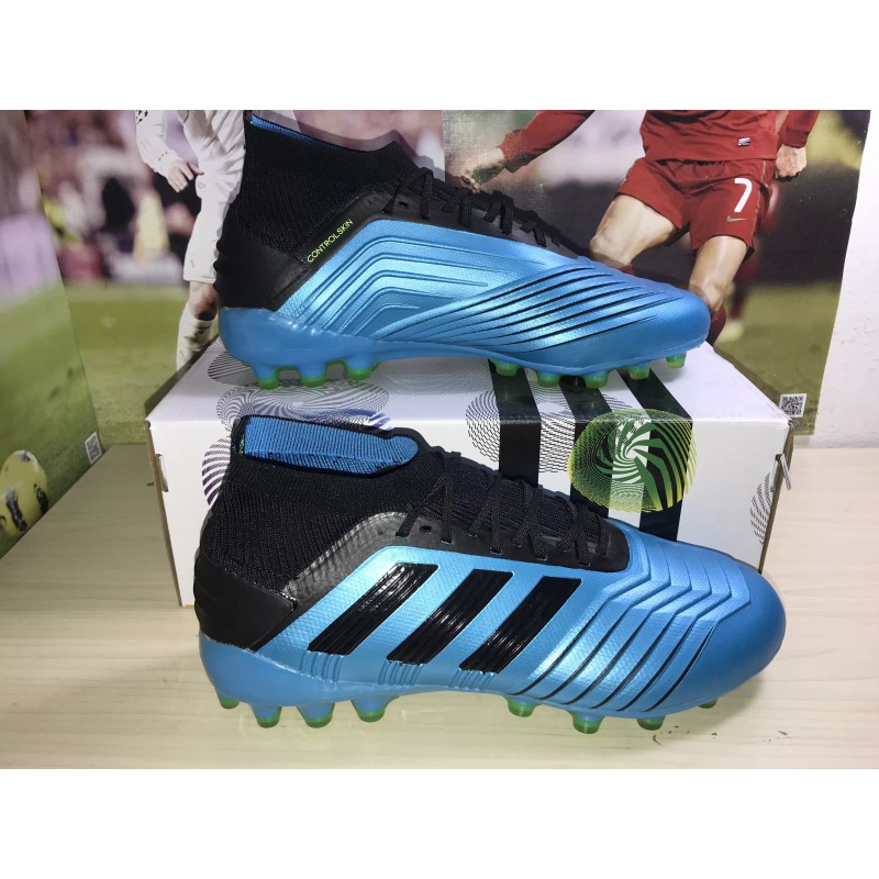 Botas de Fútbol Adidas Predator 19.1 AG Hombre Azul Claro / Negro / Blanco / Plateado / Azul / Rojo (#38~#46)