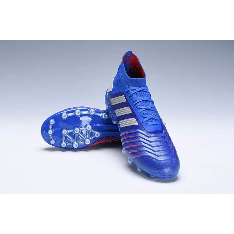 Botas de Fútbol Adidas Predator 19.1 AG Hombre Azul Claro / Negro / Blanco / Plateado / Azul / Rojo (#38~#46)